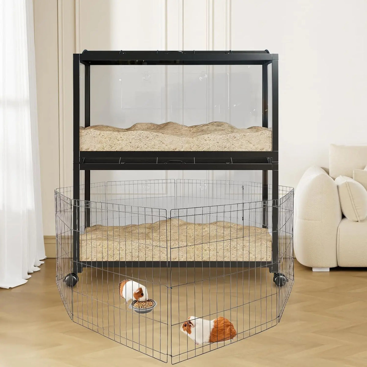 HiMISS Three Tier Metal Hamster Cage With Exercise Wheel Kit