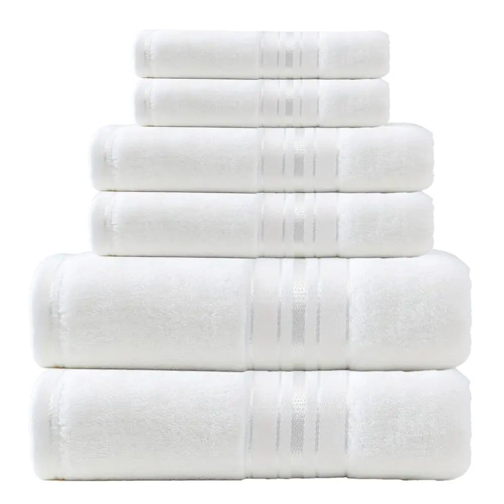 Premium 6 Piece Cotton Bath Towel Set For Daily Use