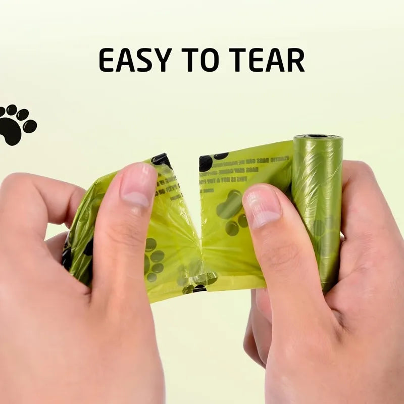 Extra Thick Leak Proof Paw Print Dog Waste Bags Ten Pack