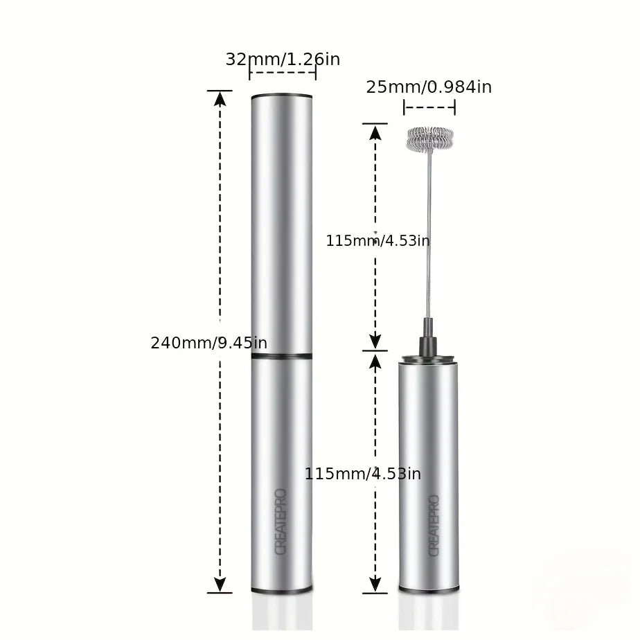 Rechargeable Stainless Steel Milk Frother For Latte And Cappuccino