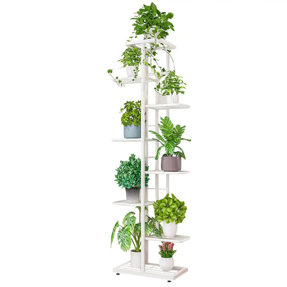 HiMiss 8 Tier Metal Plant Stand For Home And Outdoor Garden