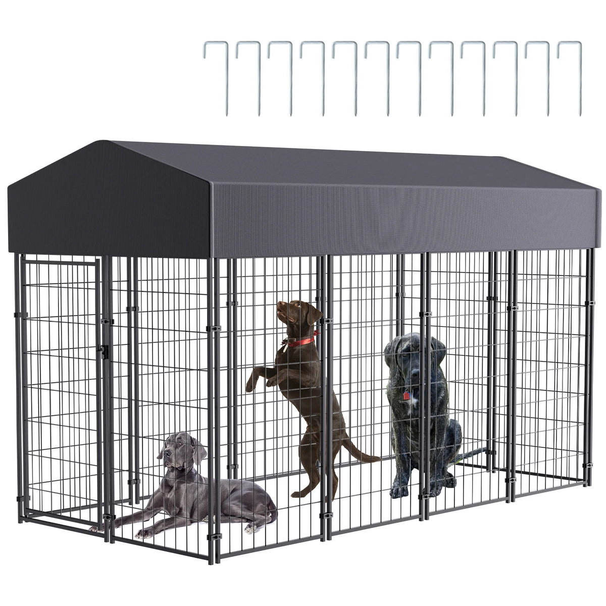 Bingopaw Outdoor Dog Kennel With Waterproof Canopy Cover