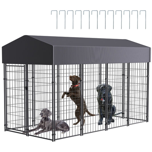 Bingopaw Outdoor Dog Kennel With Waterproof Canopy Cover