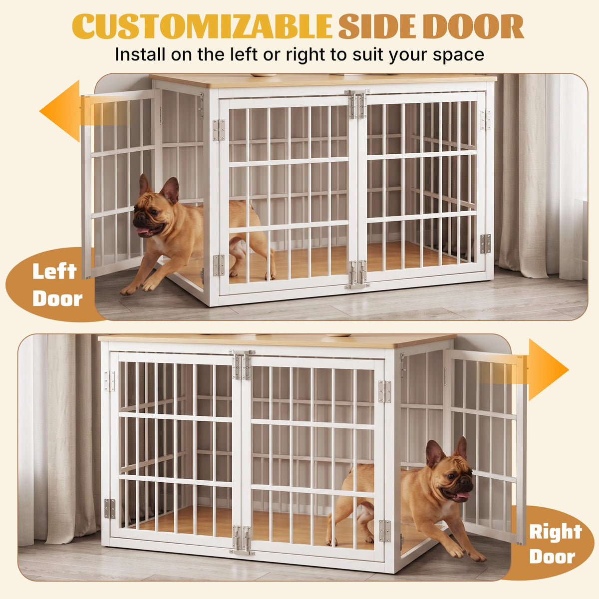 JHK Heavy Duty Dog Kennel With Double Lock Doors And Wood Frame