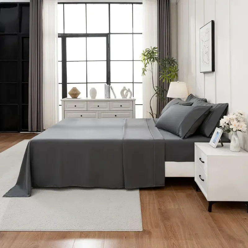Breathable Bamboo Viscose Cooling Sheet Set Delivers Restful Sleep