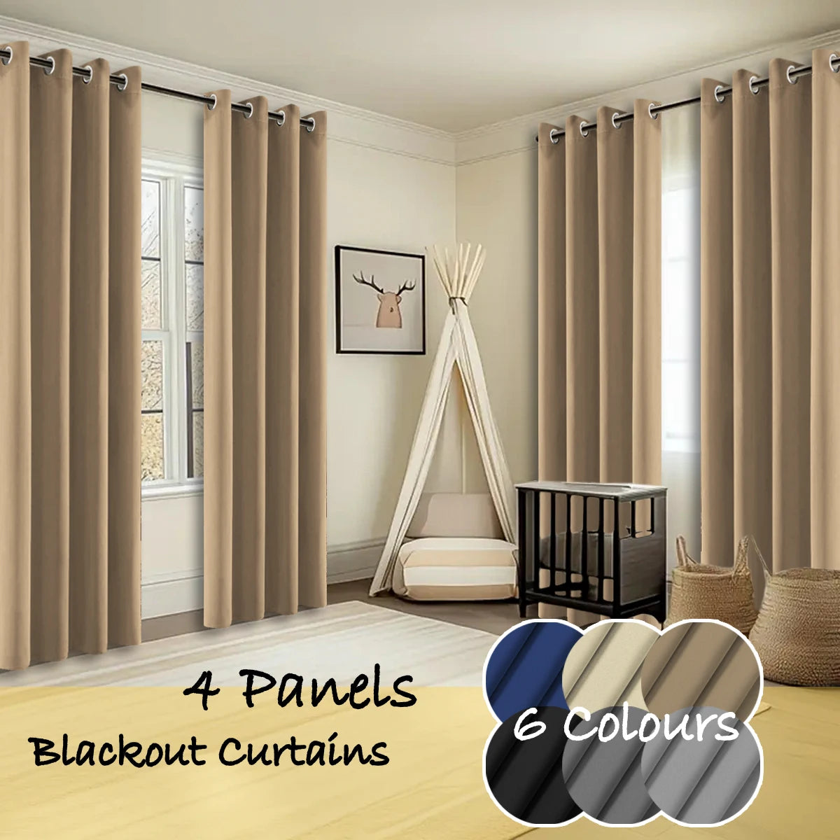 Premium Thermal Insulated Blackout Curtains Polyester Noise Reduction Drapes