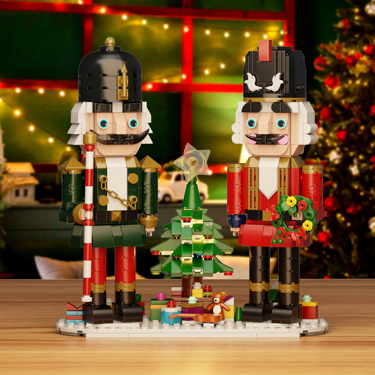 BuildMoc Christmas Nutcracker Glowing Building Block Desktop Ornament