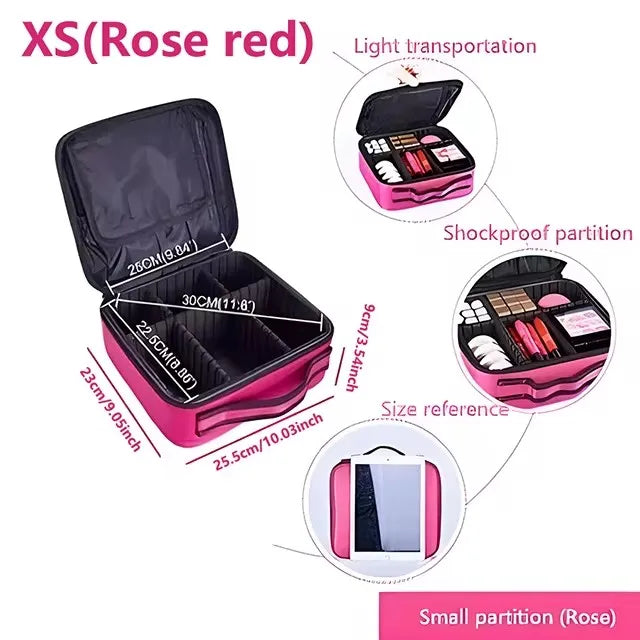 Waterproof Oxford Travel Makeup Bag With Ample Cosmetic Storage