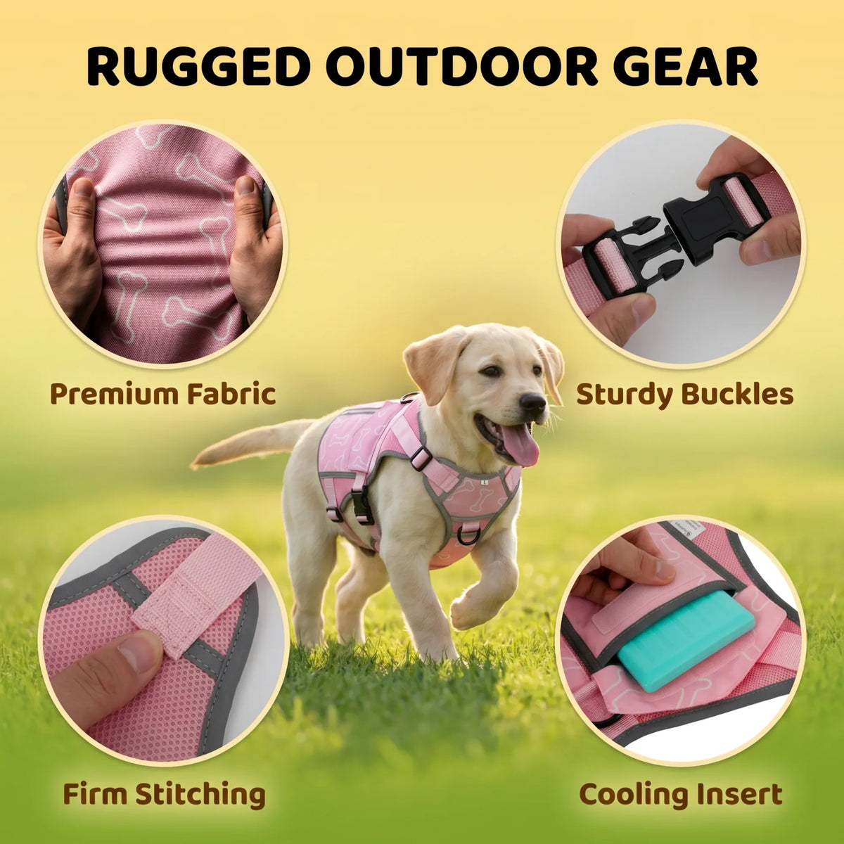 Lightweight Dog Cooling Vest Harness Jacket For Outdoor Walking
