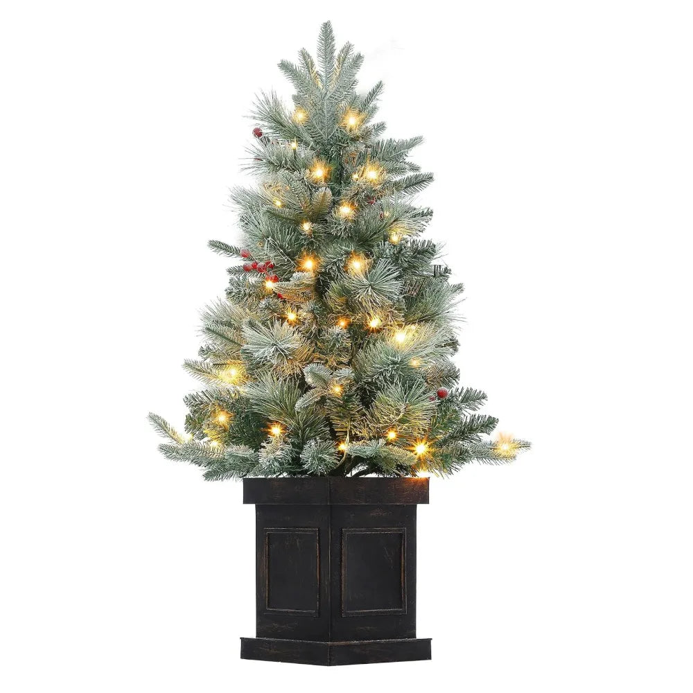 Pre Lit Artificial Christmas Tree With Timer For Seasonal Decor