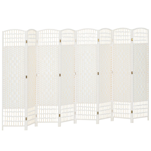 8 Panel Folding Privacy Screen Freestanding Bamboo Partition Divider