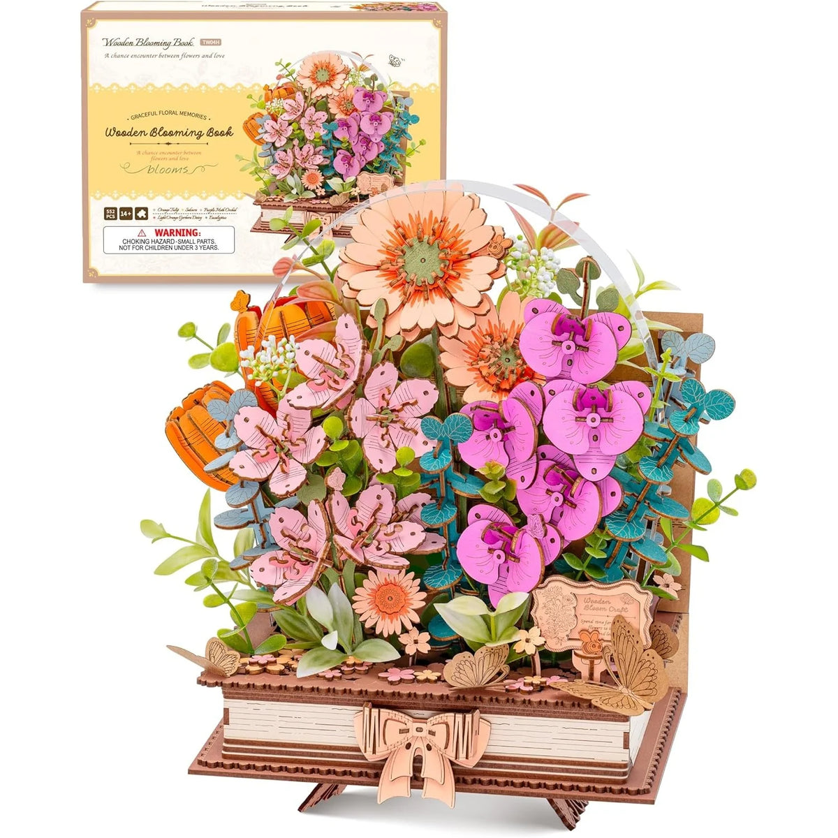 Rolife 3D Wooden Blooming Book Puzzle Kit For Gift Lovers