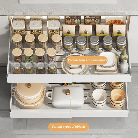 Garvee Stainless Steel Pull Out Cabinet Drawer Organizer