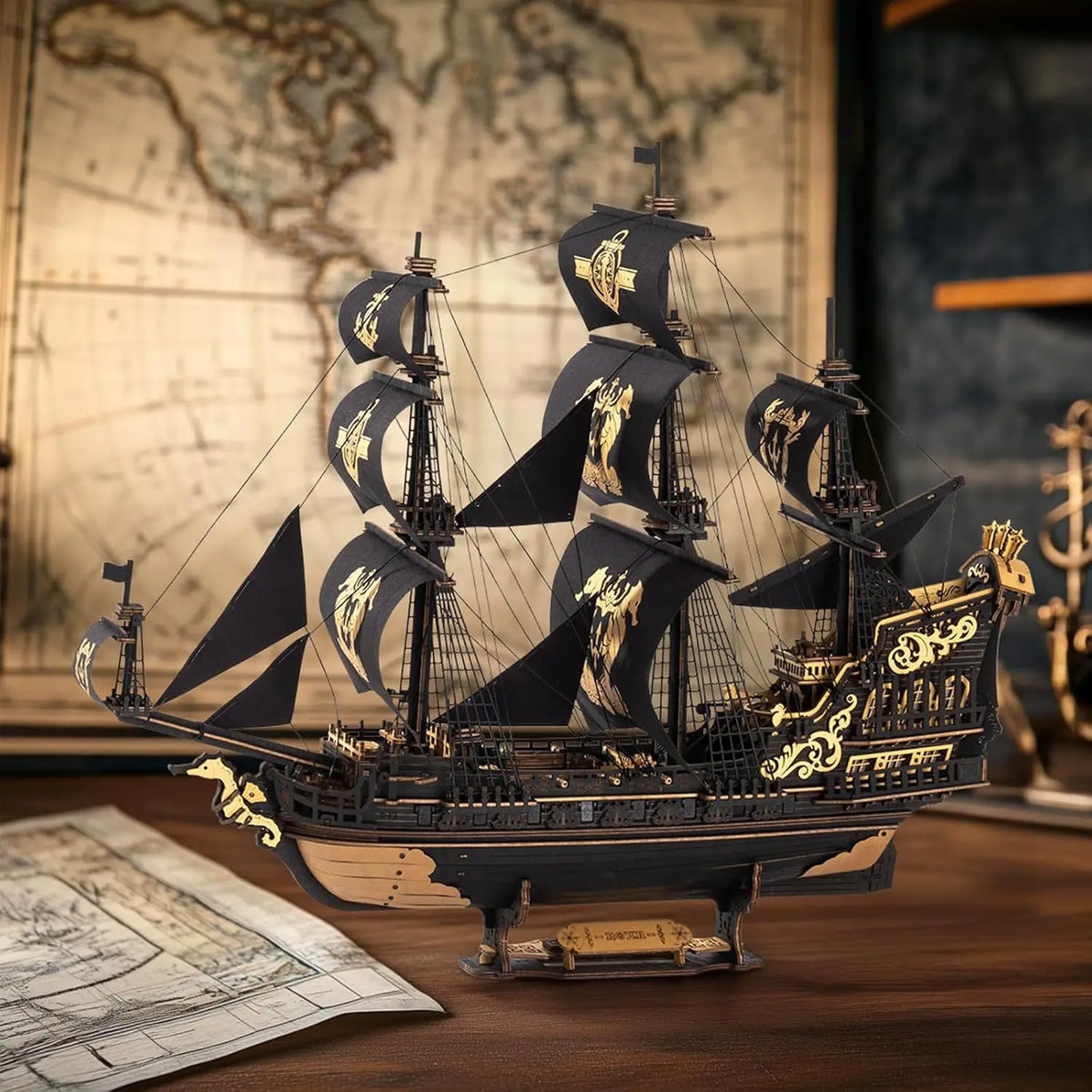 Robotime Rokr Seahouse Barque 3D Wooden Puzzle Model Kit