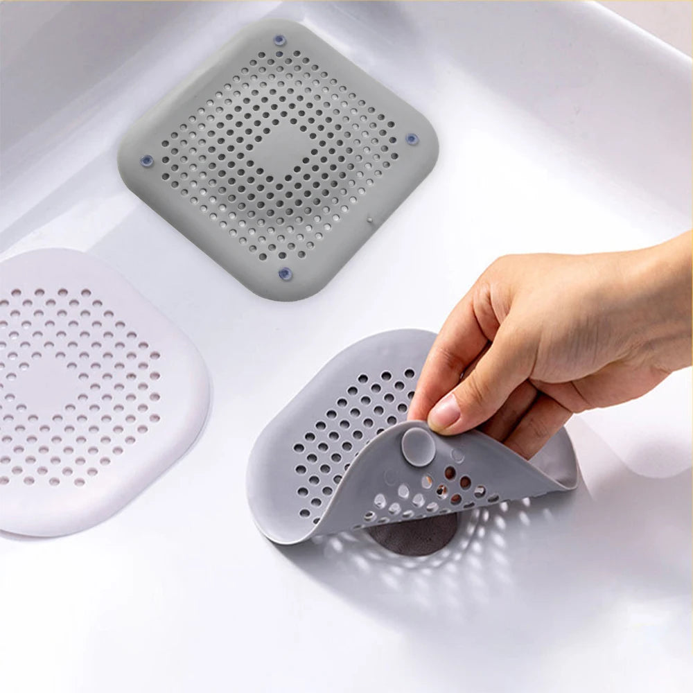 Silicone Drain Strainer Hair Catcher Suction Cup Bathroom Accessory