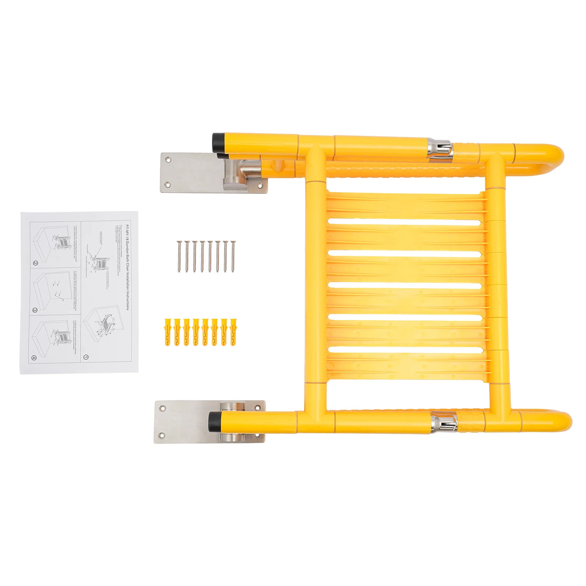 Modern Wall Mounted Folding Shower Seat With Stainless Frame