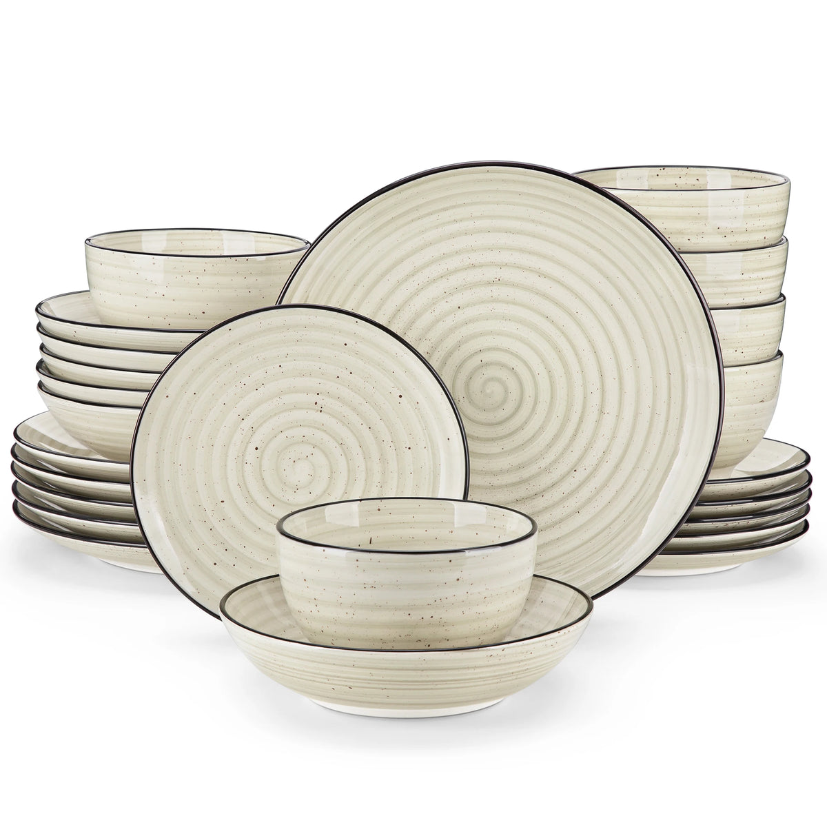 Malacasa Ceramic Dinnerware Set With Plates And Bowls