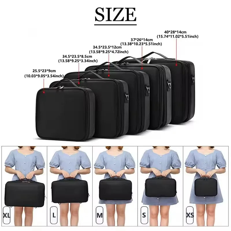 Waterproof Oxford Travel Makeup Bag With Ample Cosmetic Storage