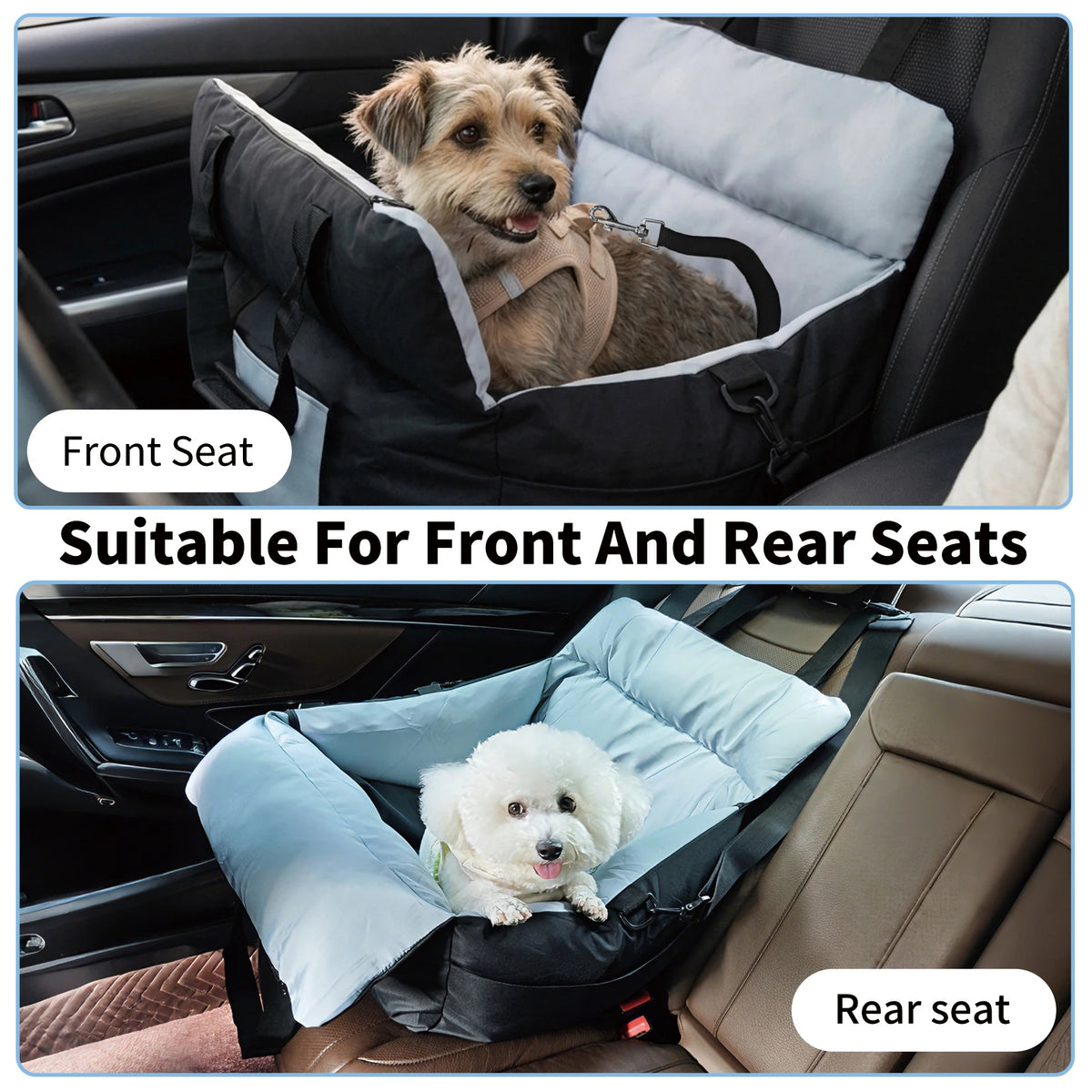 Borwart Portable Dog Car Seat With Safety Belt And Removable Cover
