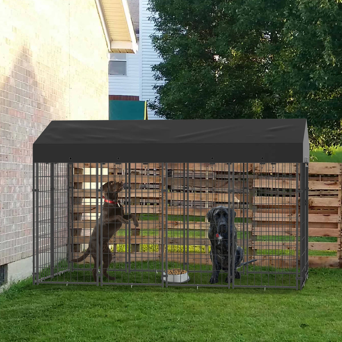 Bingopaw Outdoor Dog Kennel With Waterproof Canopy Cover