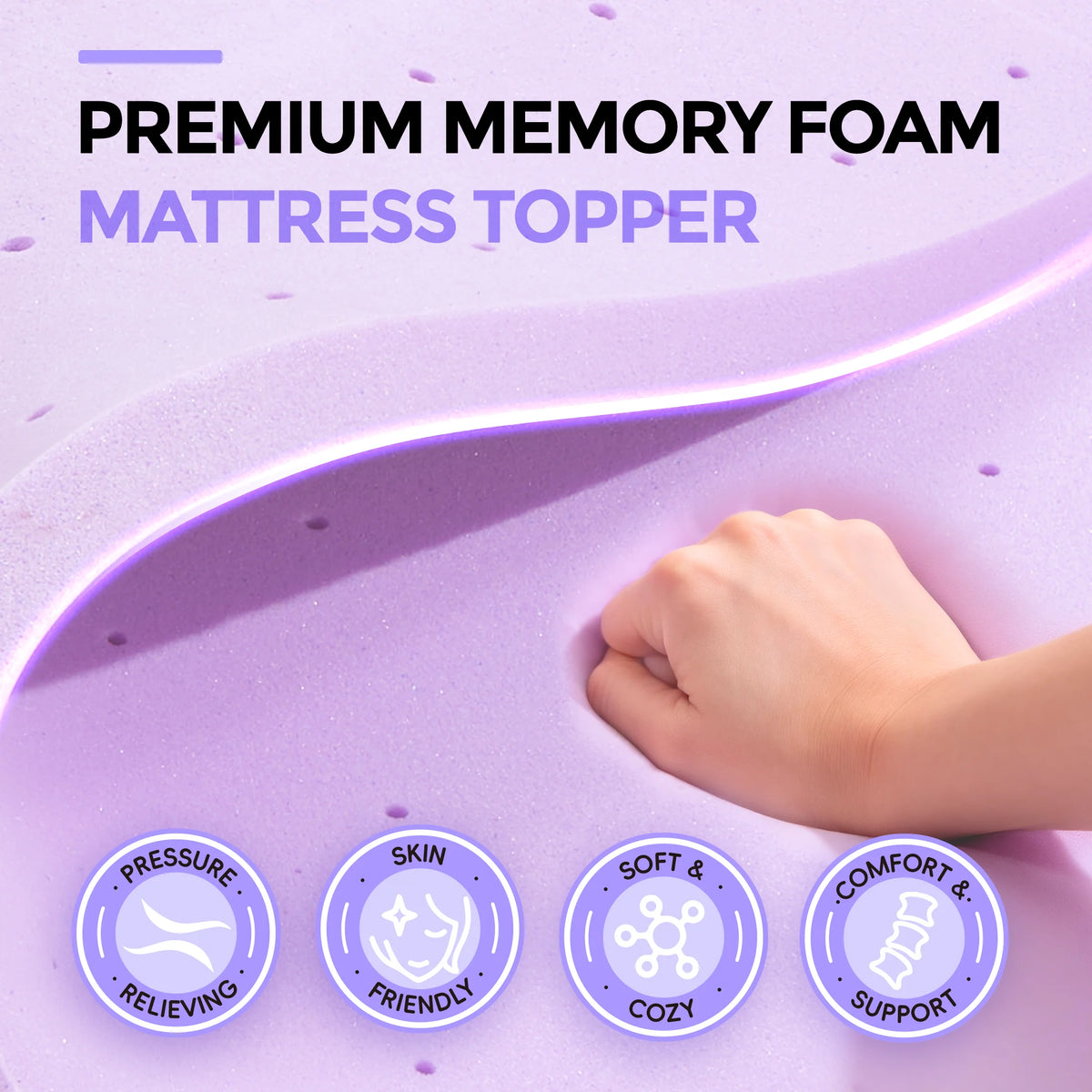MCQ Premium Gel Infused Memory Foam Cooling Mattress Topper