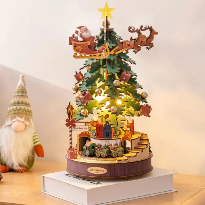 Robotime Christmas Melody Tree 3D Wooden Music Box Puzzle Adults