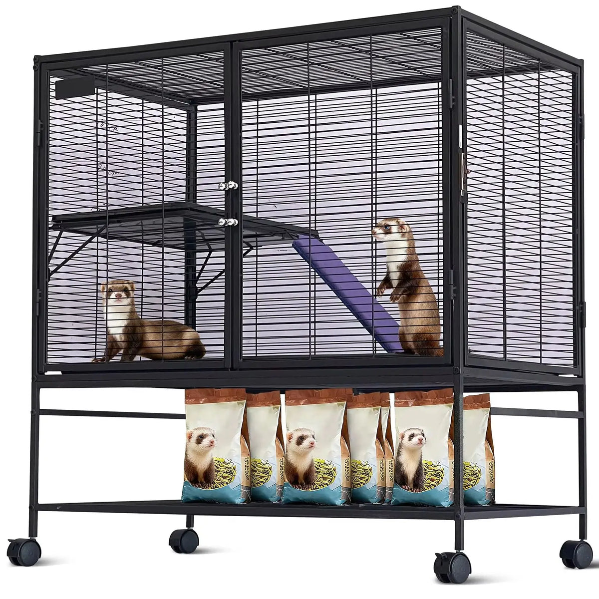 HiMISS Multi Level Small Animal Cage With Removable Ramp