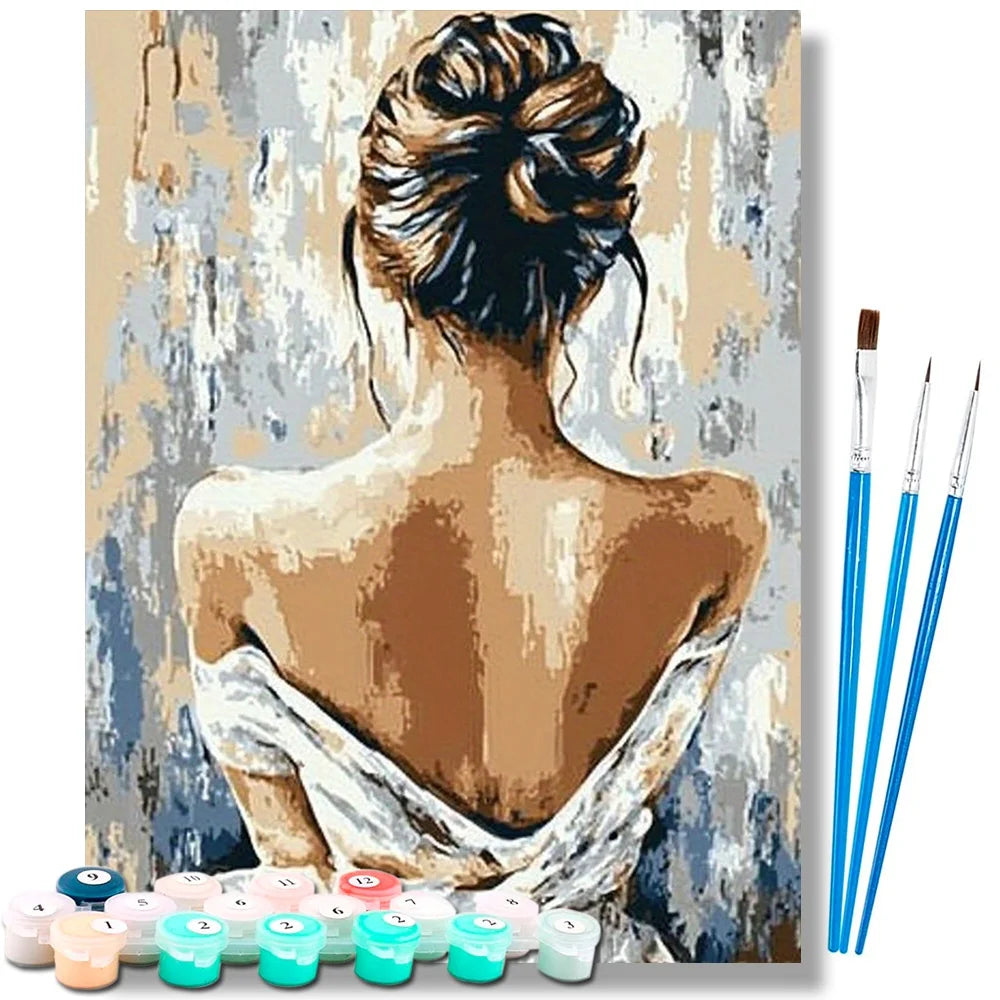 Girl Paint By Numbers Canvas Art Kit DIY Craft Home Decor