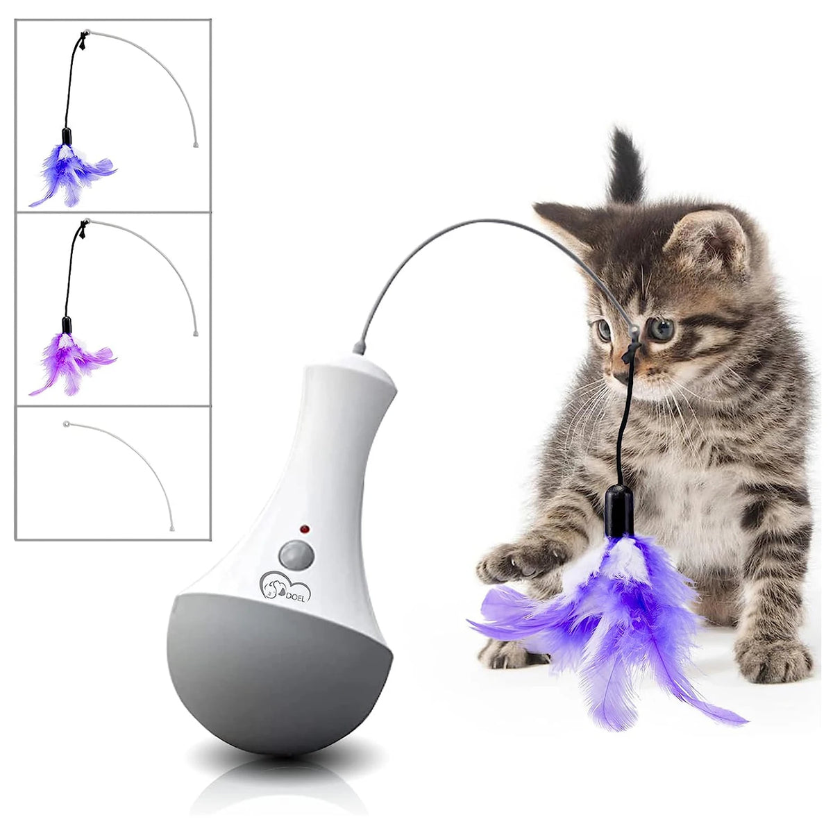 Automatic Rotating Feather Interactive Cat Teaser Toy