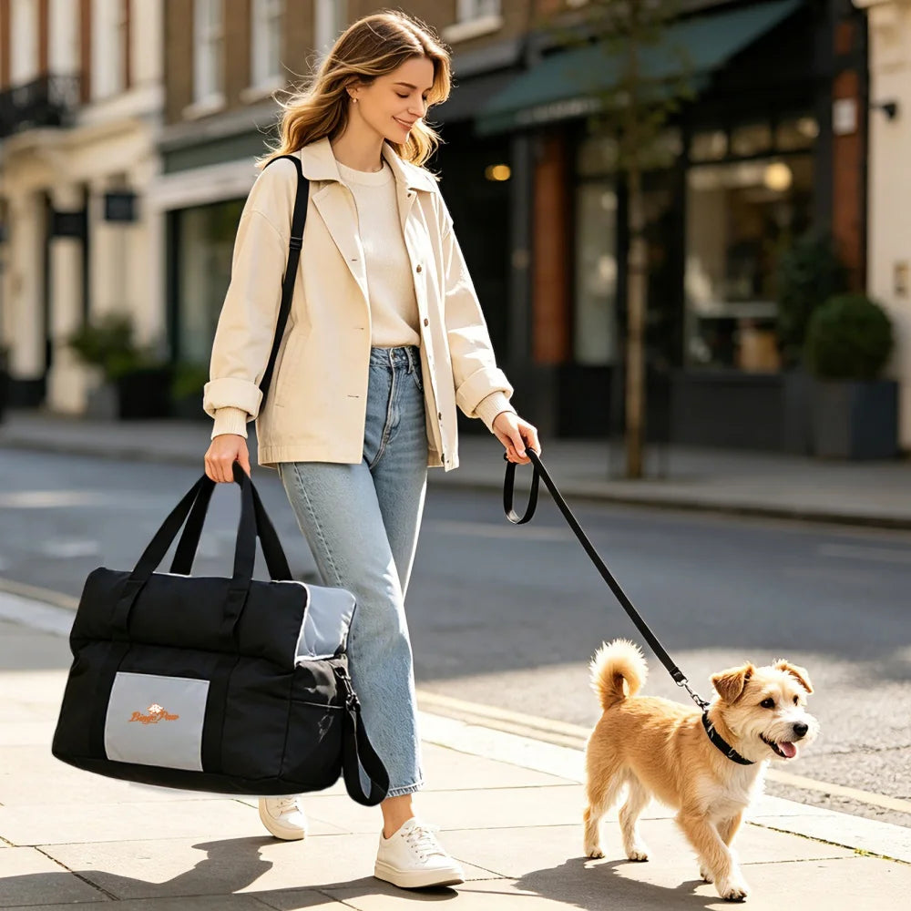 Borwart Portable Dog Car Seat With Safety Belt And Removable Cover