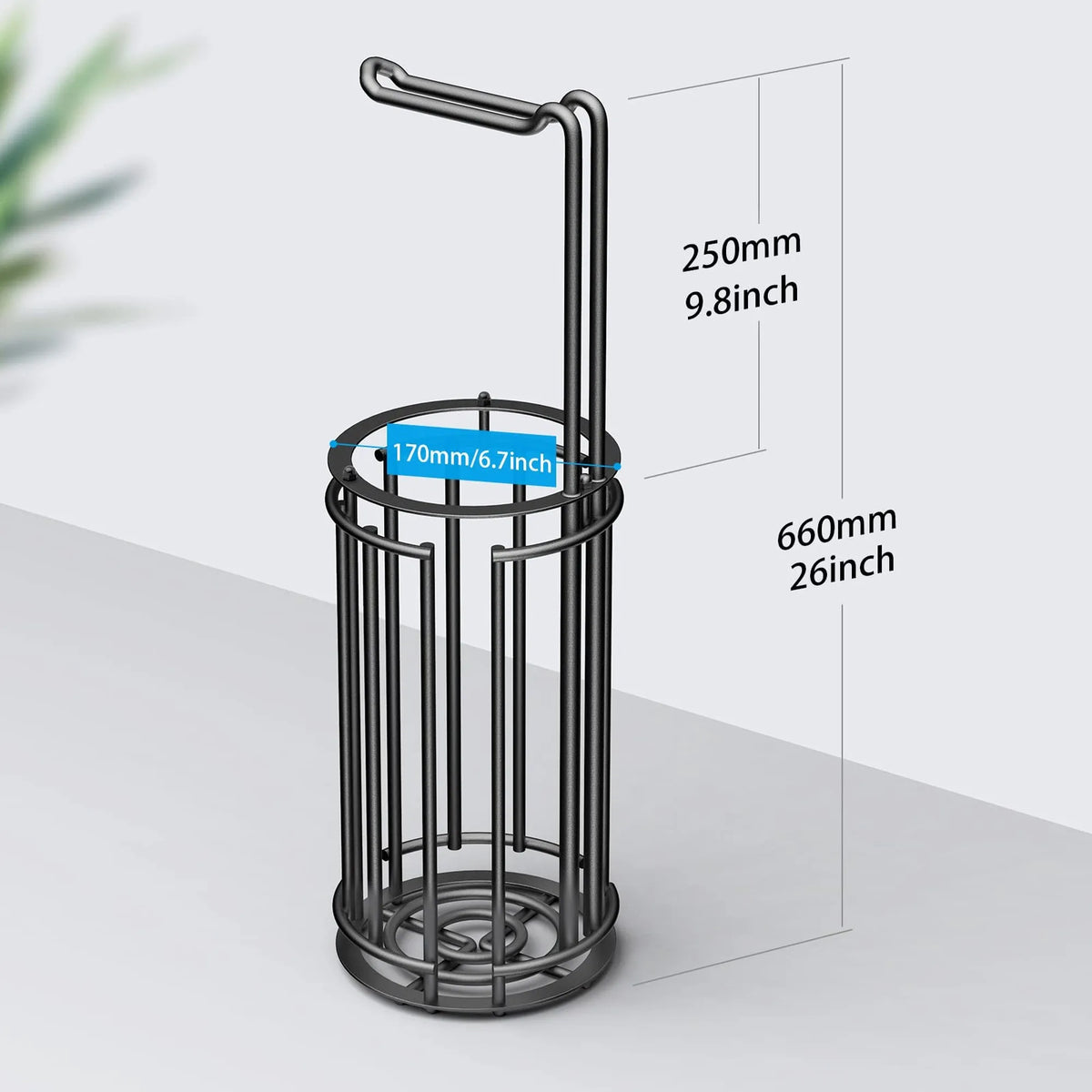 Freestanding Bathroom Toilet Paper Holder With Spare Roll Storage