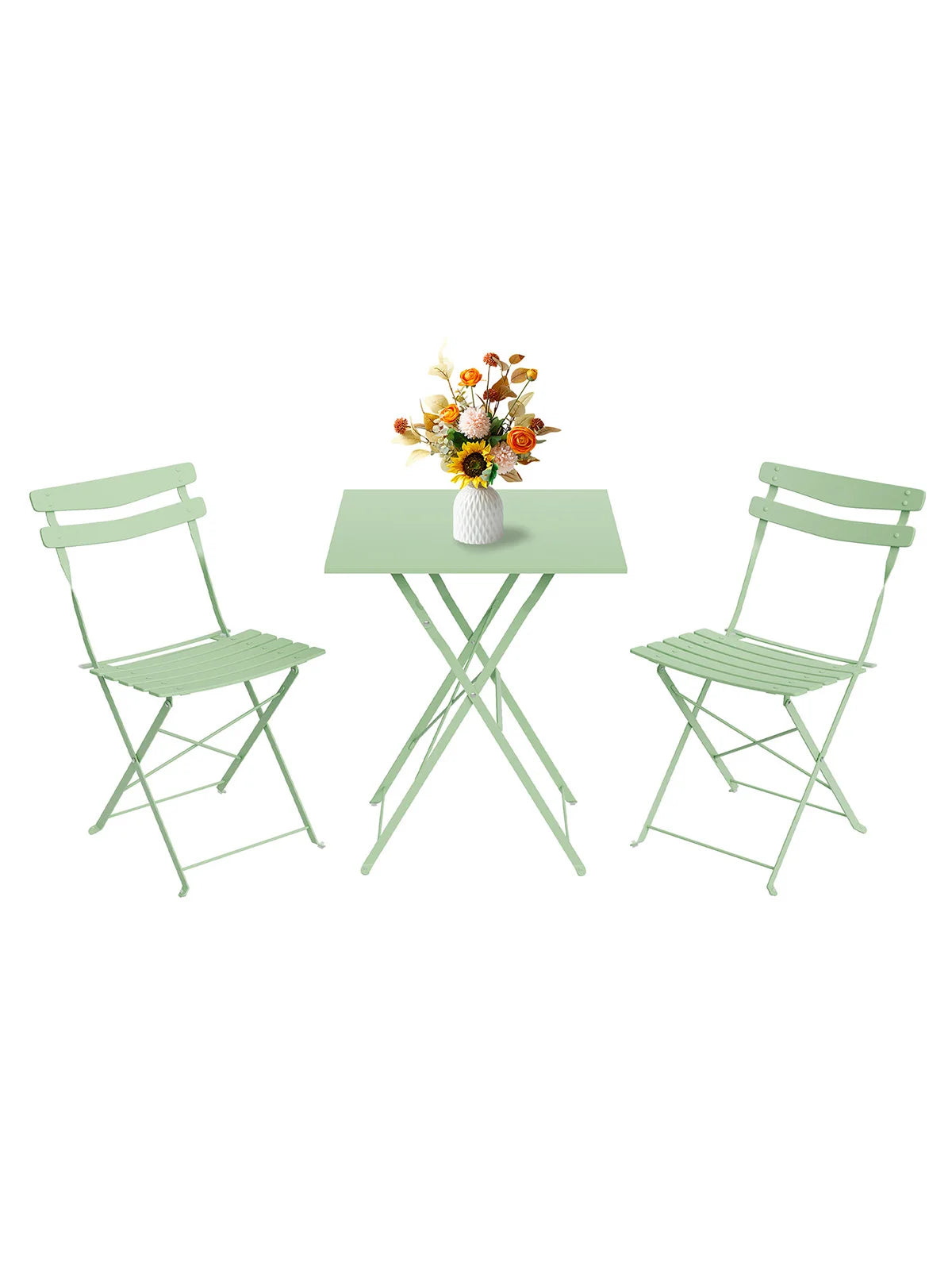 HiMISS Collapsible Outdoor Bistro Set With Powder Coated Steel Frame