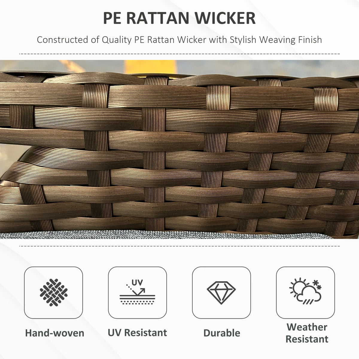Outsunny Pe Rattan Wicker Storage Bench For Outdoor Patio