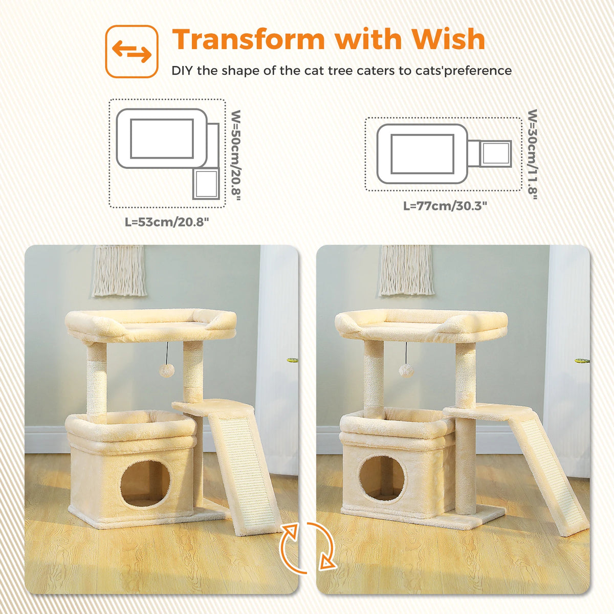 PAWZ Road Cat Tree With Sisal Scratching Post And Perch