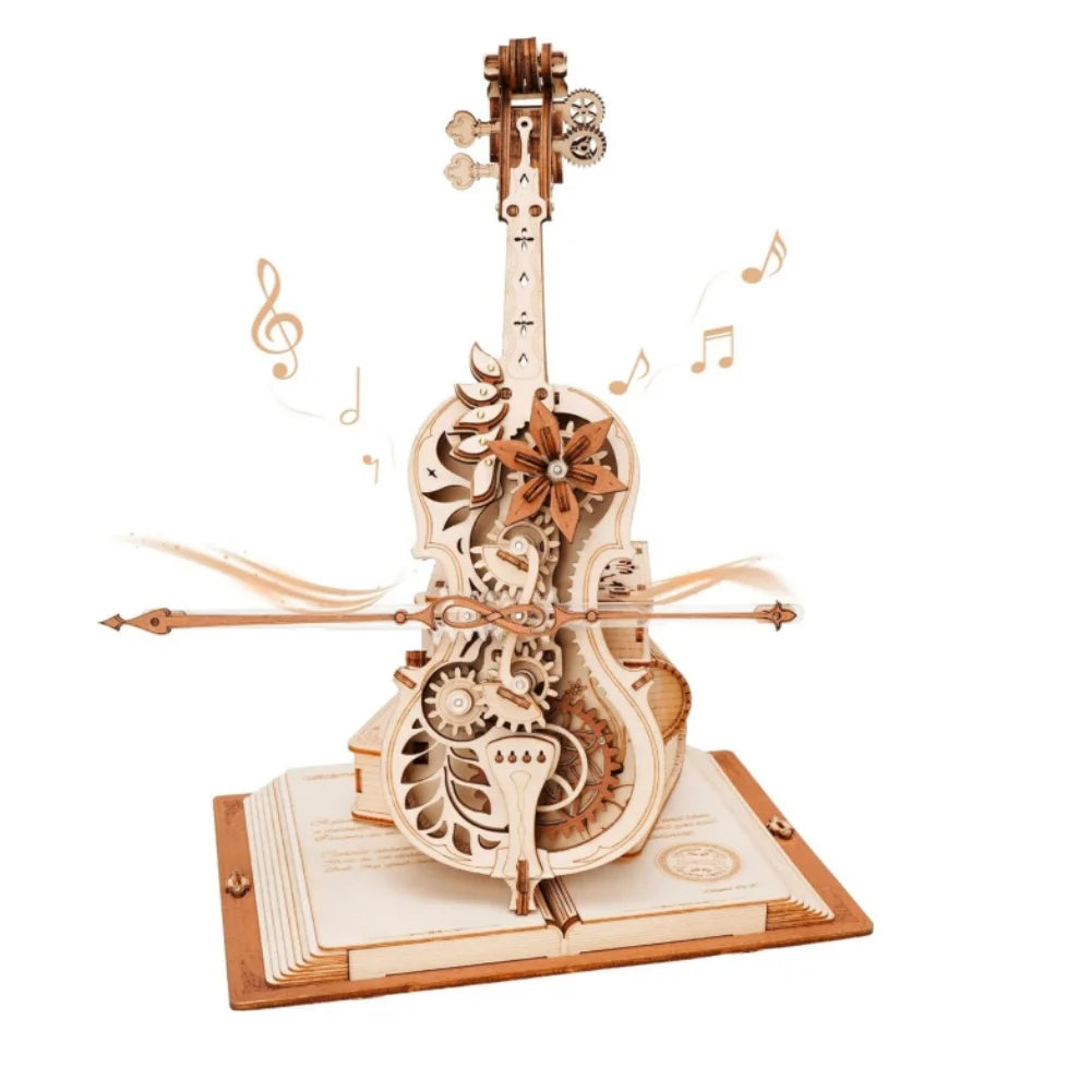 Robotime 3D Wooden Puzzle Mechanical Cello Music Craft Toy