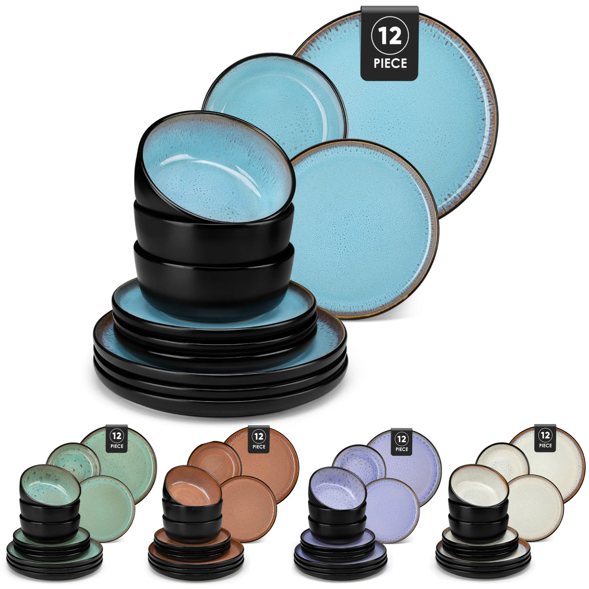 Malacasa Ceramic Stoneware Dinnerware Set With Glazed Finish