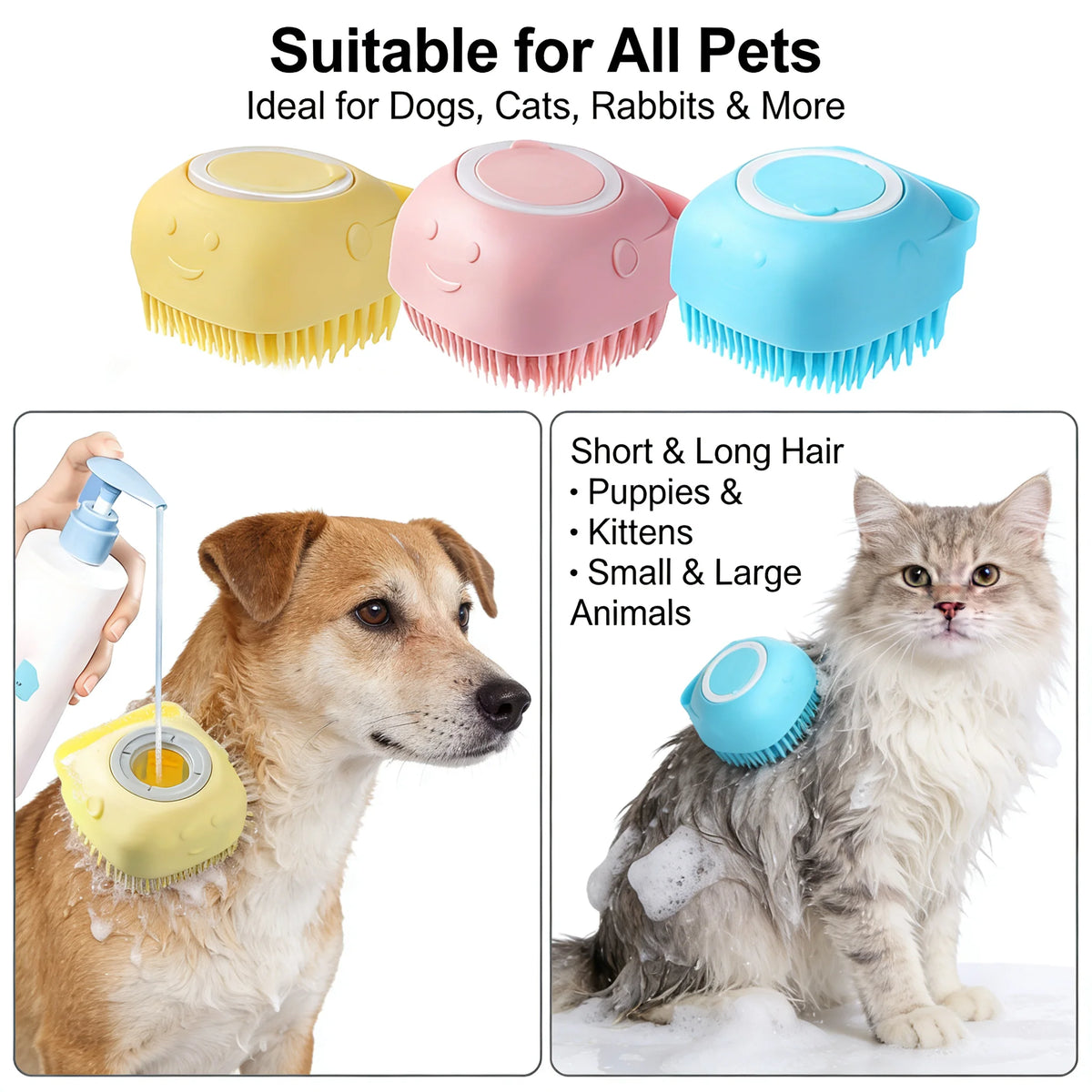 Silicone Pet Bath Gloves For Dogs And Cats Grooming Brush