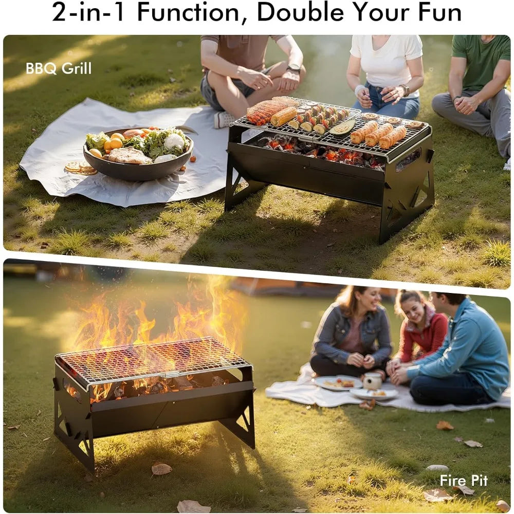 XIUWO Folding Portable Charcoal Grill For Outdoor Camping