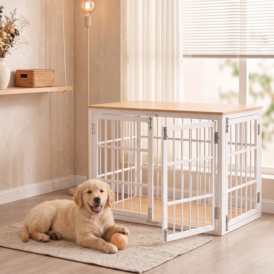 JHK Heavy Duty Dog Kennel With Double Lock Doors And Wood Frame