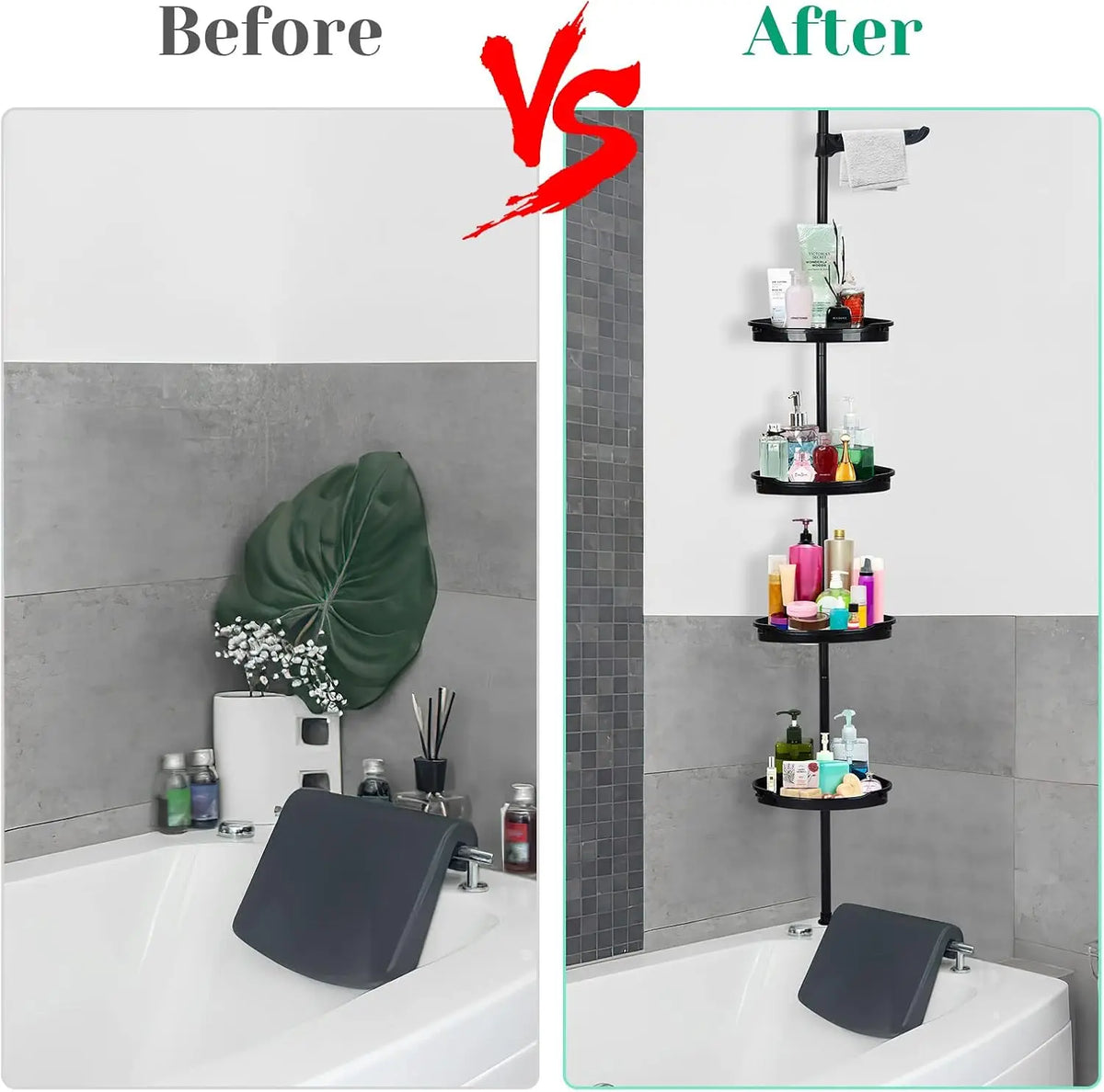 Corner Shower Caddy Rustproof Telescopic Bathroom Storage Organizer Rack