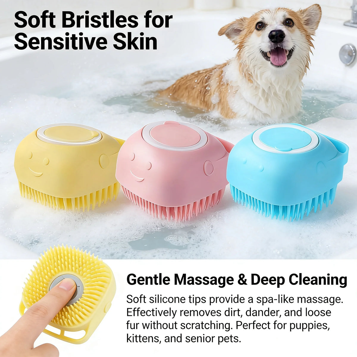 Silicone Pet Bath Gloves For Dogs And Cats Grooming Brush