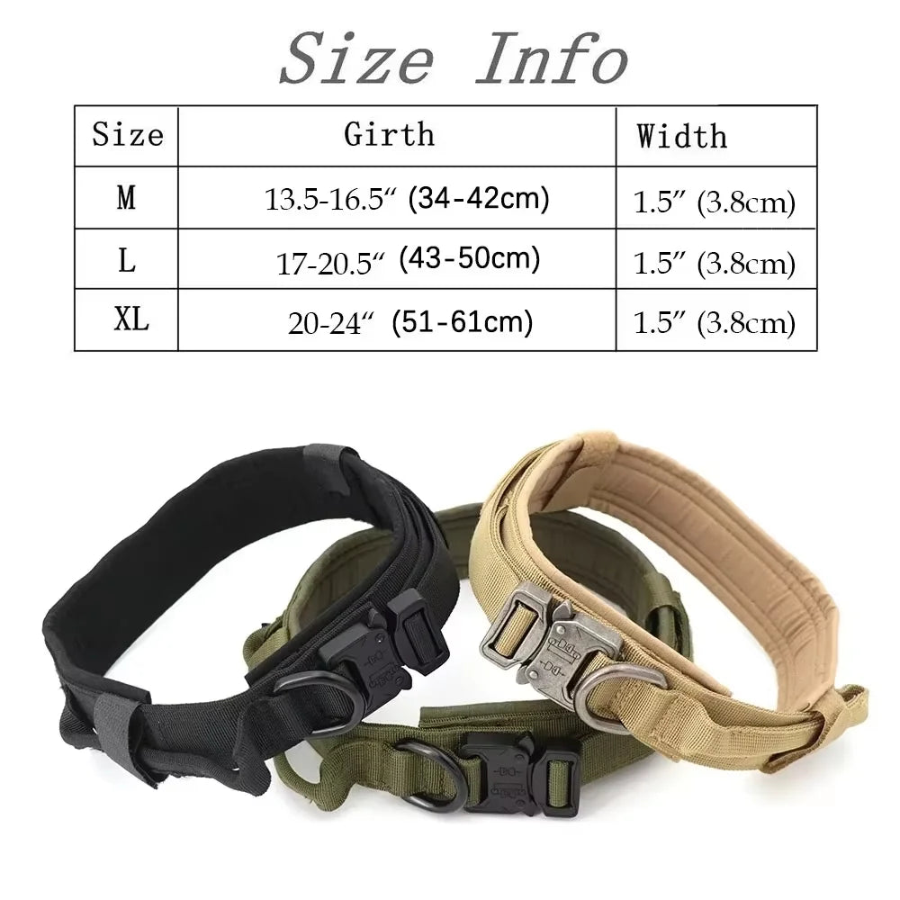 Tactical Dog Harness Collar And Leash Set Adjustable Nylon Vest