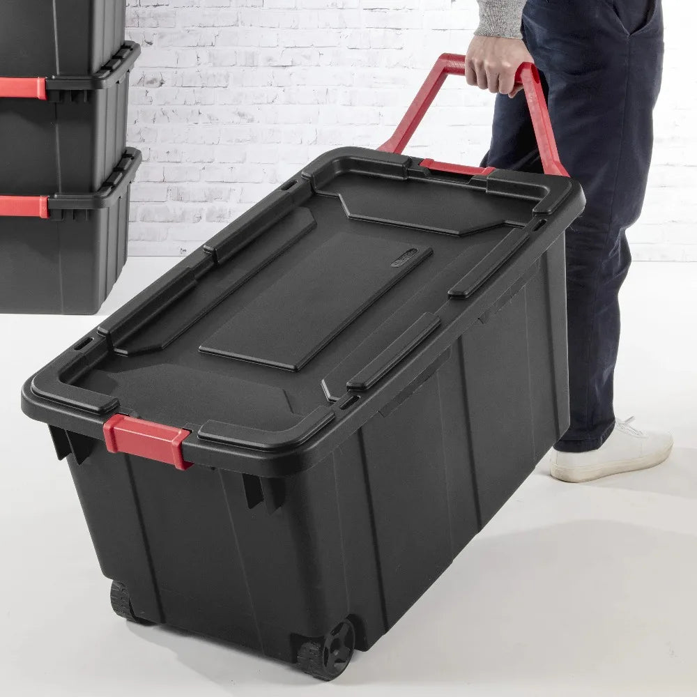 Sterilite Industrial Wheeled Storage Container With Handle