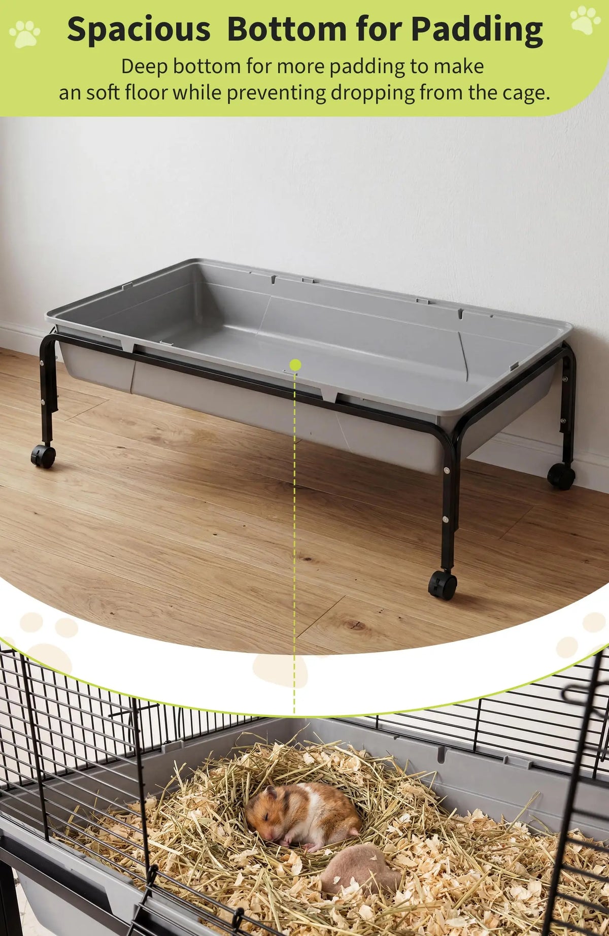 HiMiss Multi Level Small Pet Cage With Detachable Rolling Stand