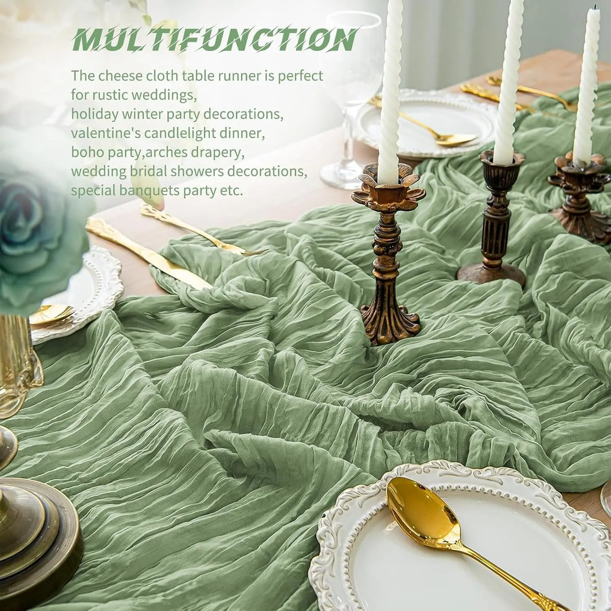 Cheese Cloth Gauze Table Runner For Wedding Reception Decor