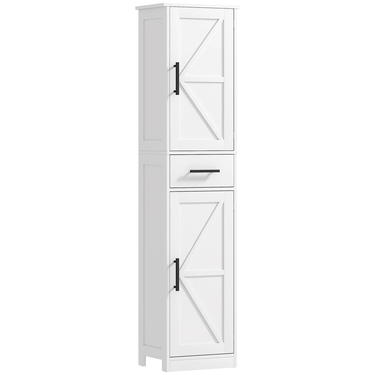 Homcom Bathroom Storage Cabinet With Drawer And Barn Doors
