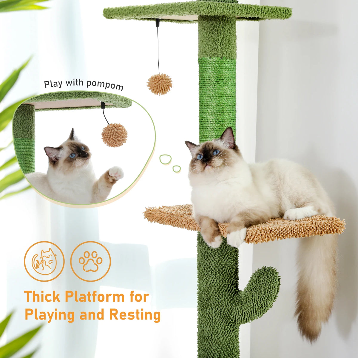 PAWZ Road 5 Tier Indoor Cat Climbing Tower With Hammock