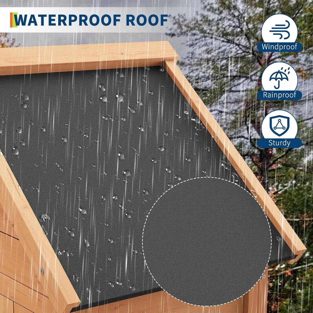 Waterproof Wooden Outdoor Storage Cabinet With Lockable Door