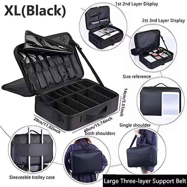 Waterproof Oxford Travel Makeup Bag With Ample Cosmetic Storage
