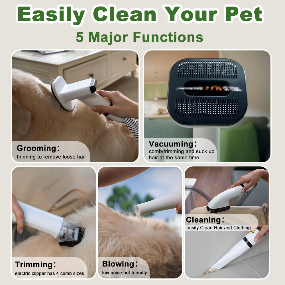 Professional Pet Grooming Kit With Hair Vacuum And Suction Dryer